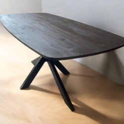 Eetkamertafel Deens ovaal zwart mangohout aanbieding en goedkoop