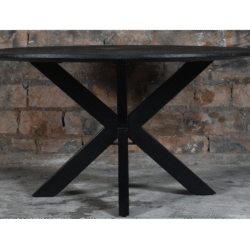 Eetkamertafel mango rond facet zwart 150cm