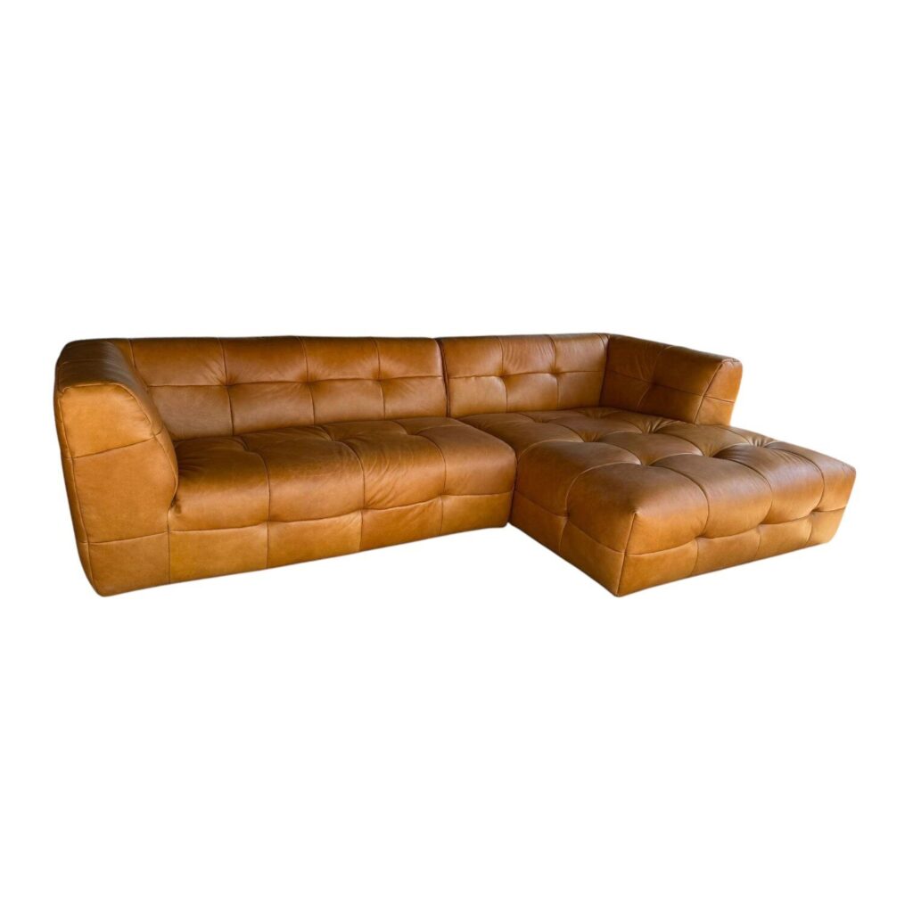 Showmodel showroom bank capoli leder easysofa longchair cognac