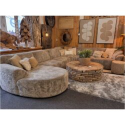 Showmodel hoekbank Ovie grijs stof velvet comfortabel sevn