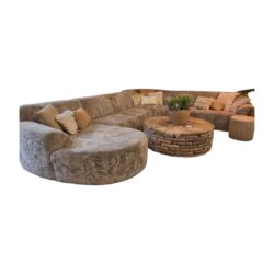 Showmodel hoekbank Ovie knuffelhoek velvet stof grijs comfortabel zacht sevn