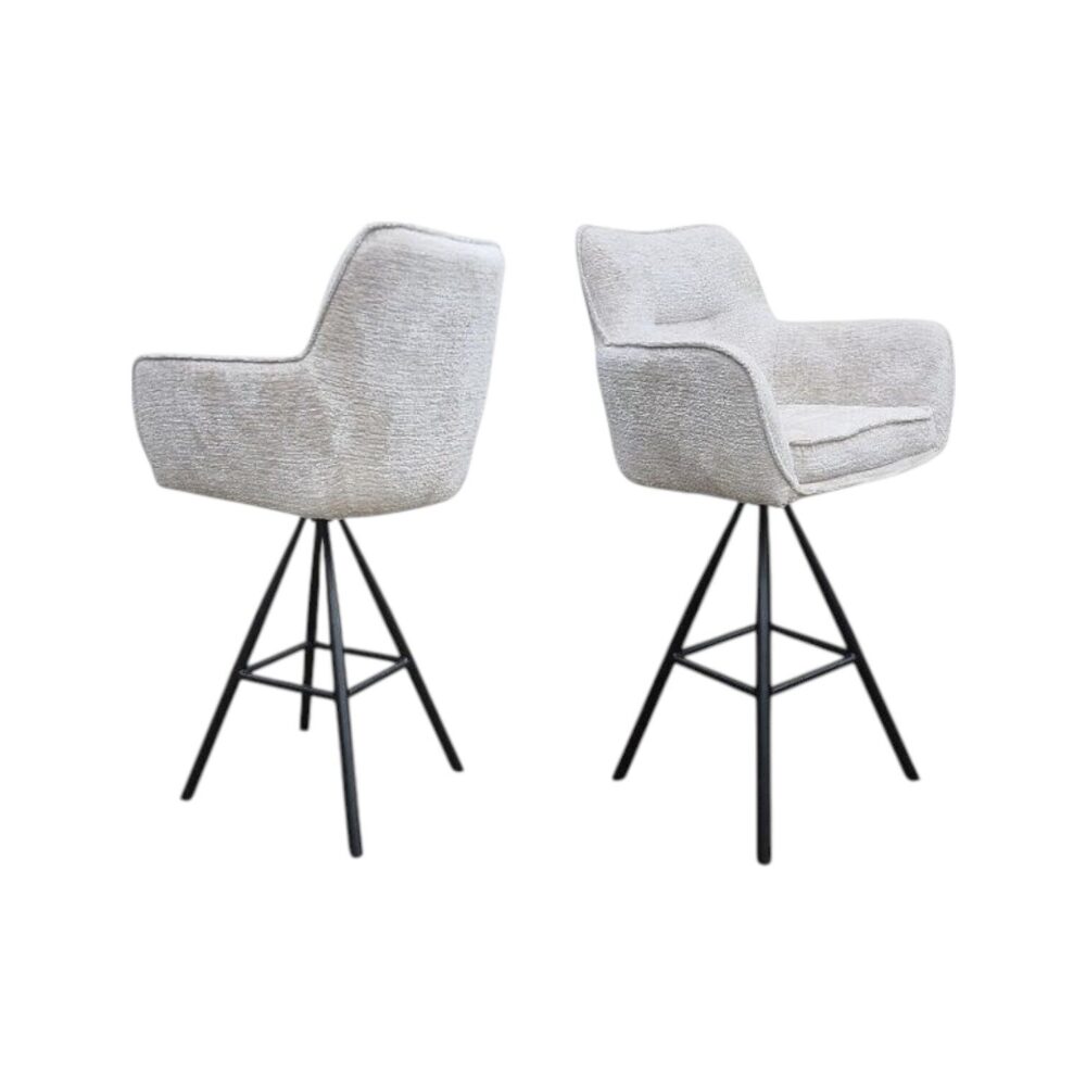 Barkruk 516 metalen frame stof zacht met armleuning