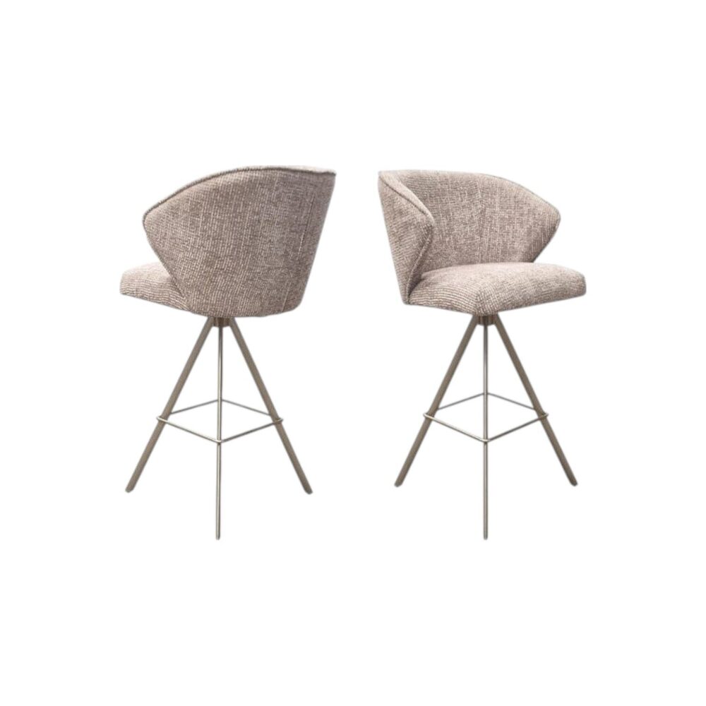 Barkruk 575 koopmans meubelen zacht stof beige metalen poot