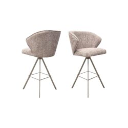 Barkruk 575 koopmans meubelen zacht stof beige metalen poot