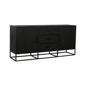 Bob Sideboard 180 cm mango wood black drawers wildeboer quality