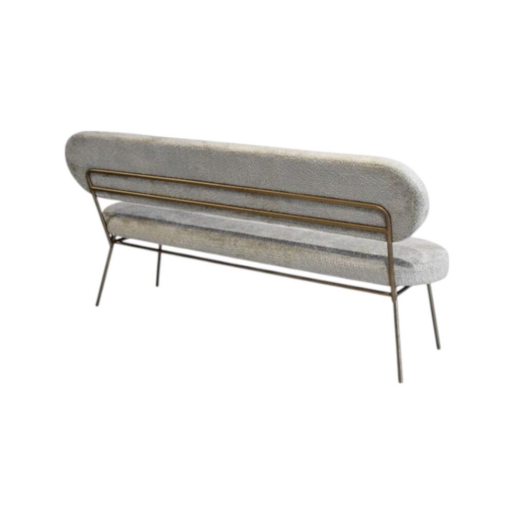 Eetkamerbank 481 koopmans meubelen zachte stof metalen frame poten creme beige