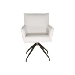 Eetkamerstoel 465 koopmans meubelen metalen poot stof wit creme comfortabel