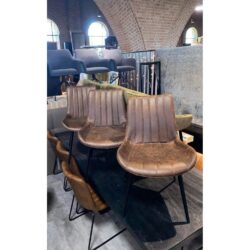 Eetkamerstoel Elijas set van 3 drie stuks leren stoel zonder armleuning sale outlet
