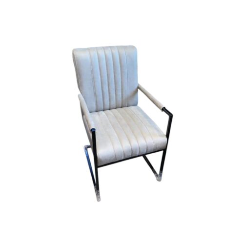 Dining chair Milo set of 4 eco leather light gray with armrest sale clearance outlet mokana