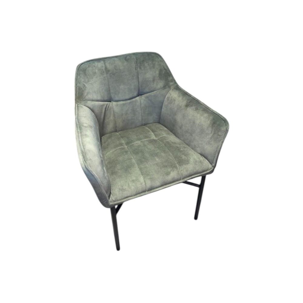 eetkamerstoel noel hunter groen velvet stof stoel metalen zwarte poten mokana sale outlet