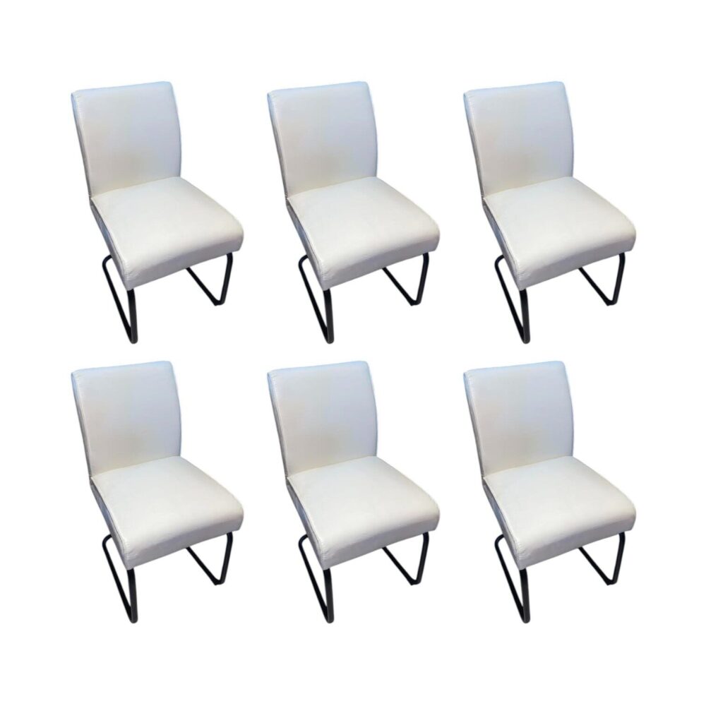 Eetkamerstoel Sinatra set van 6 leer wit leder leren stoel sale uitverkoop outlet mokana