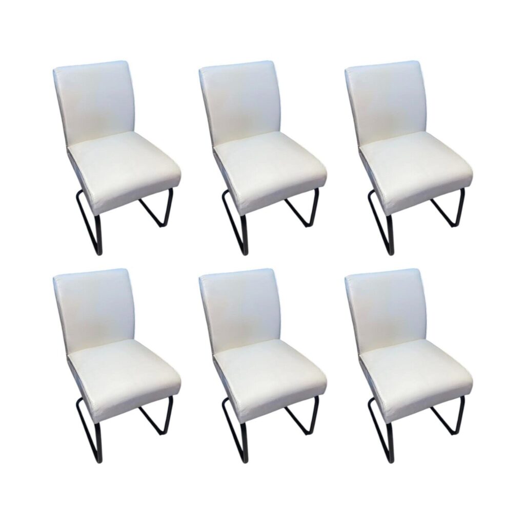 Eetkamerstoel Sinatra set van 6 leer wit leder leren stoel sale uitverkoop outlet mokana