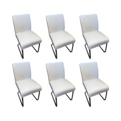 Eetkamerstoel Sinatra set van 6 leer wit leder leren stoel sale uitverkoop outlet mokana