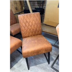 Eetkamerstoel Taison set van 2 leren leder cognac stoel leer sale uitverkoop outlet mokana