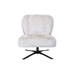 Fauteuil 615 koopmans meubelen ivoor wit teddy stof metalen poot