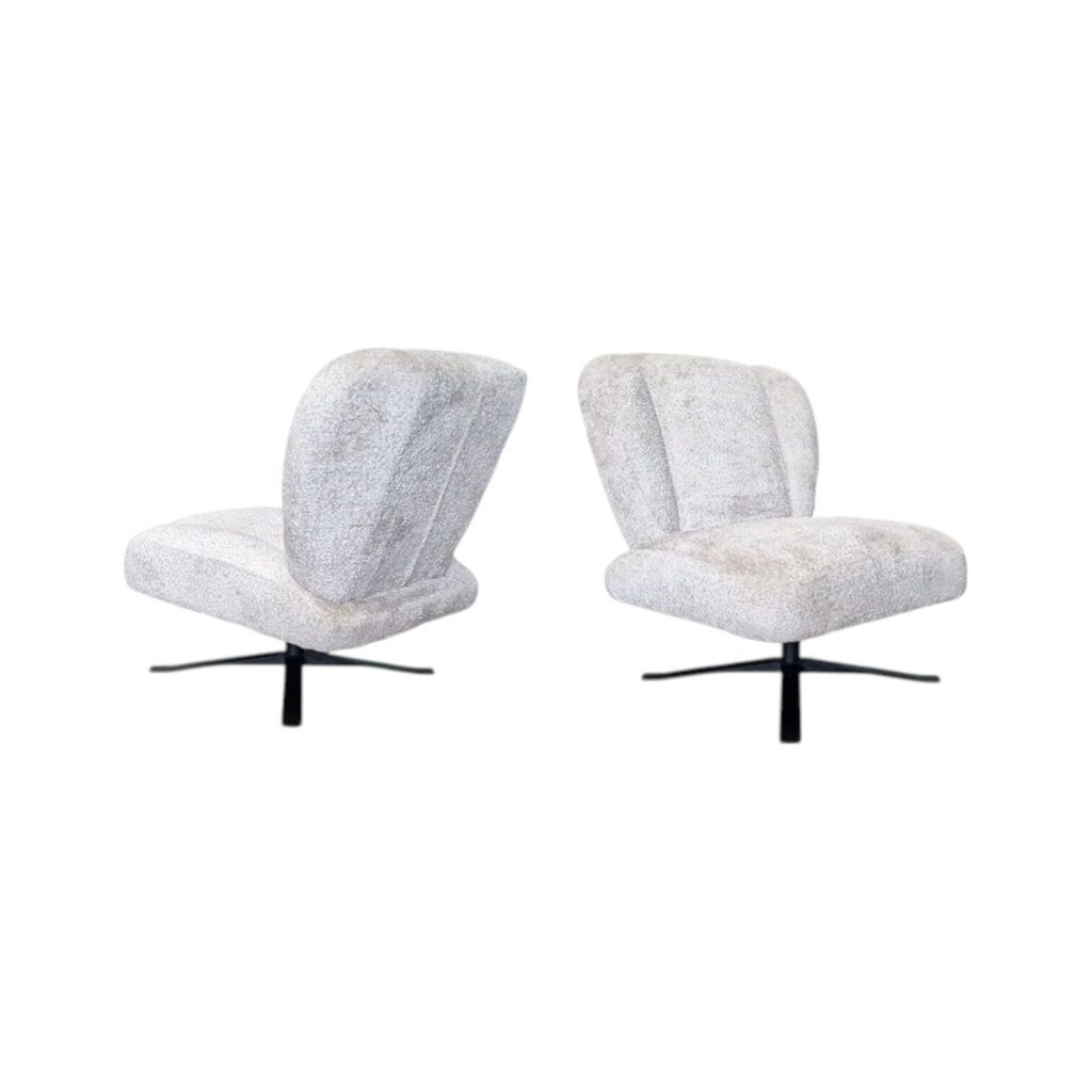 Fauteuil 615 koopmans meubelen ivoor wit metalen poot stof teddy
