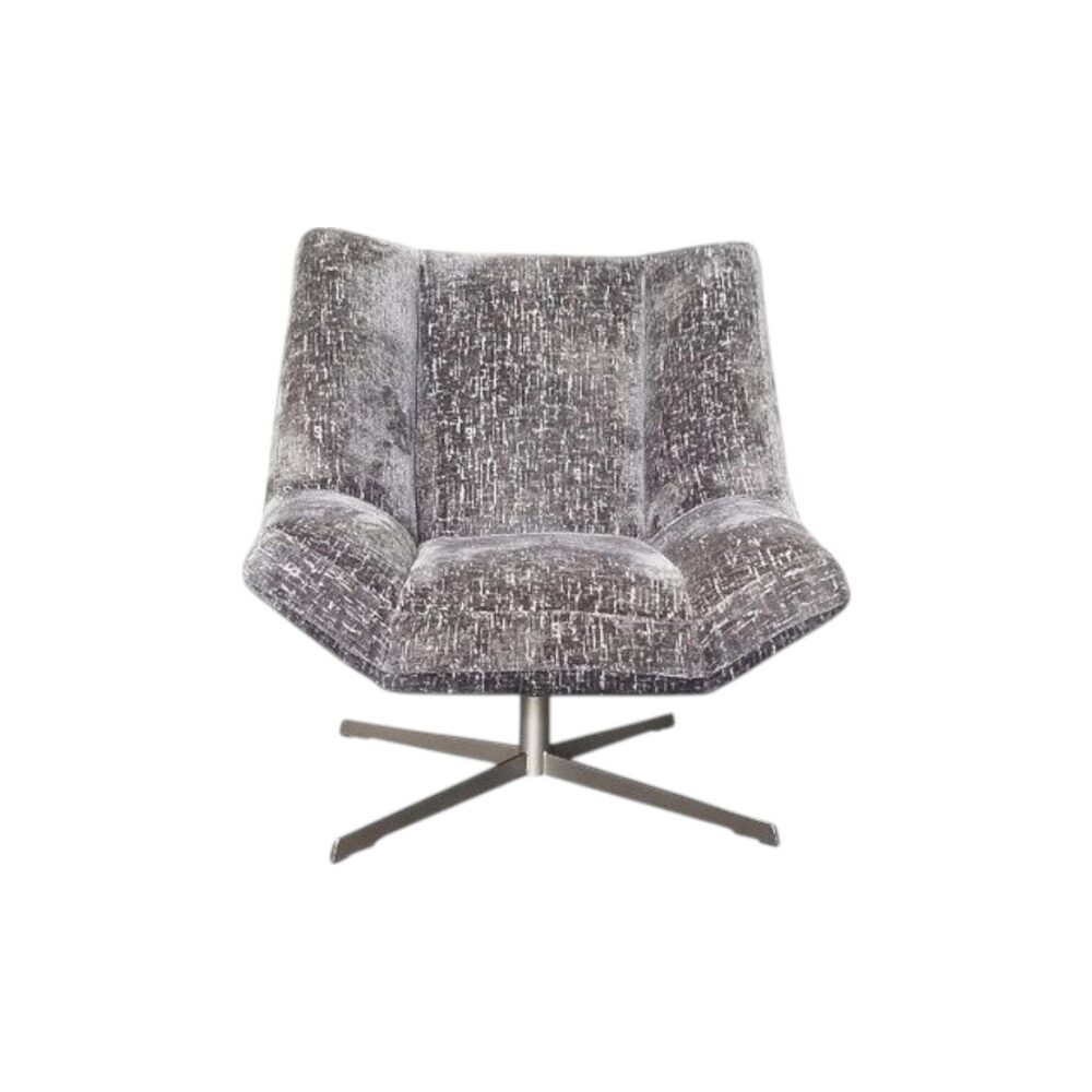 Fauteuil 625 grijs stof zacht comfortabel metalen poot koopmans