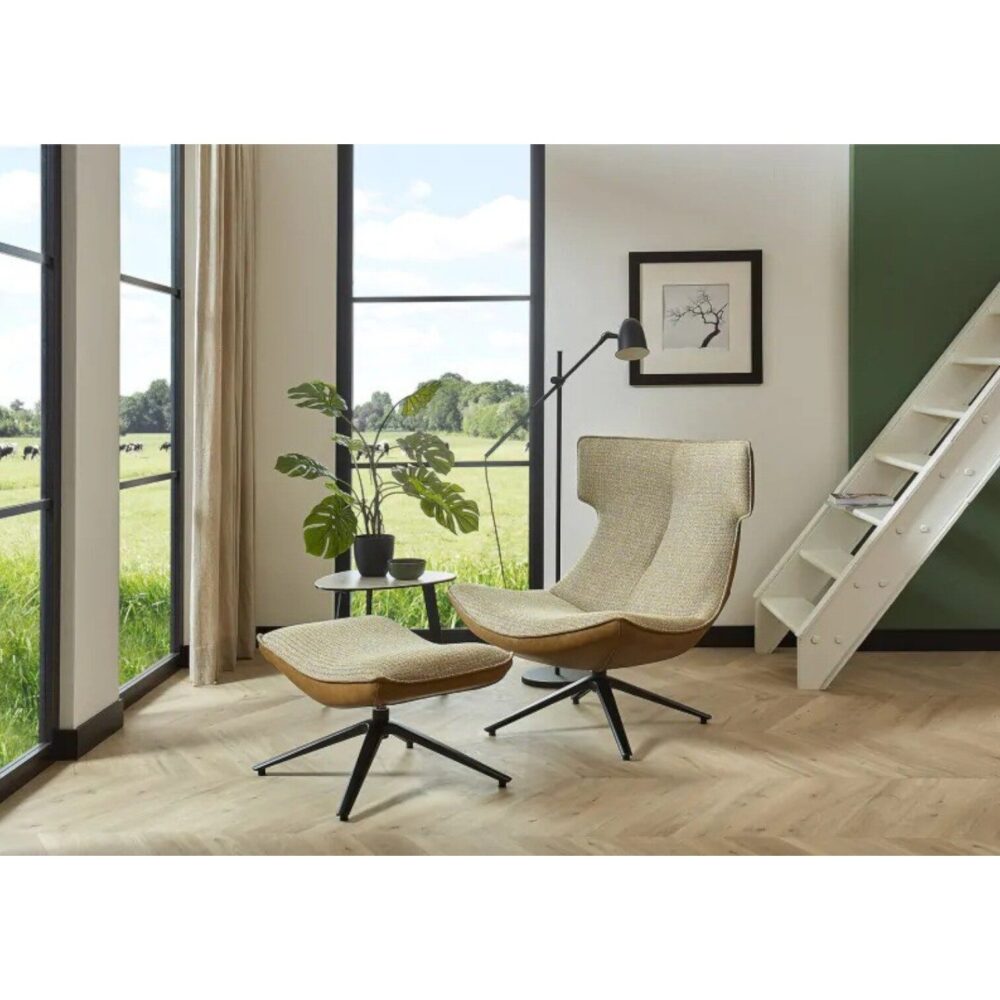 Fauteuil Enjoy natuurlijk wonen stof metalen poot