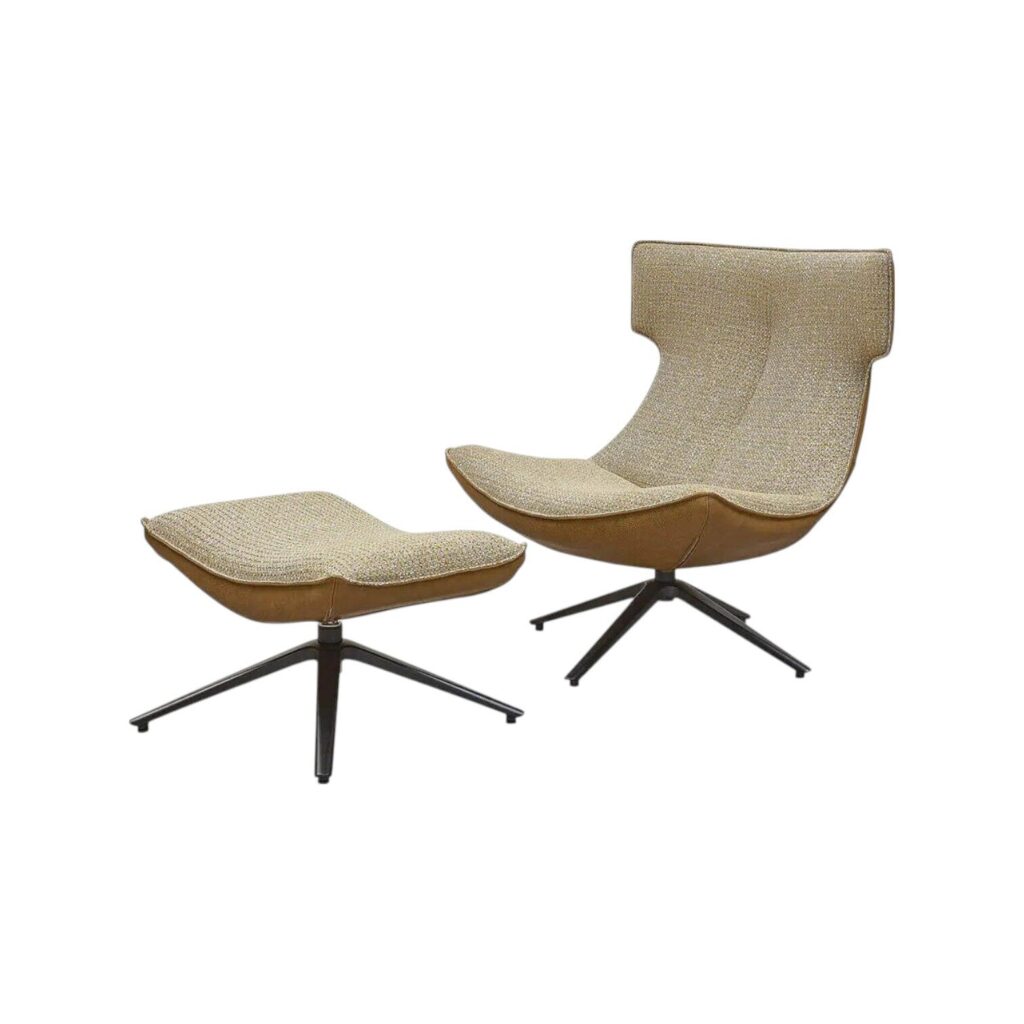 Fauteuil Enjoy zacht hocker comfortabel stof metalen poot