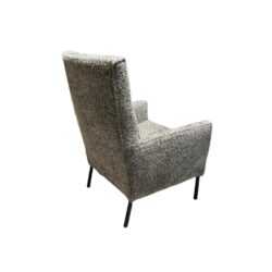 Fauteuil Kina grijs zacht stof hoge rugleuning met armleuning class design
