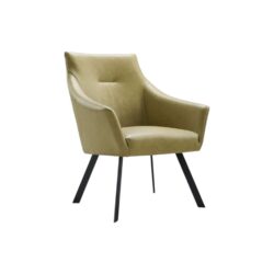 Fauteuil Nice lage rugleuning met armleuning leer zwarte metalen poten class design