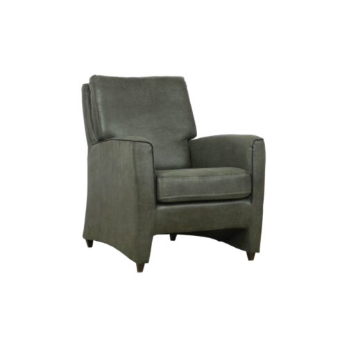 Fauteuil Nick leer leder leren stoel zwarte houten poten met armleuning dik rugkussen comfort wildeboer