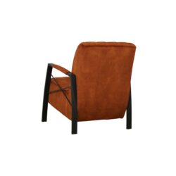 Fauteuil Zula oranje rood wildeboer met armleuning stof zacht zwarte metalen poot