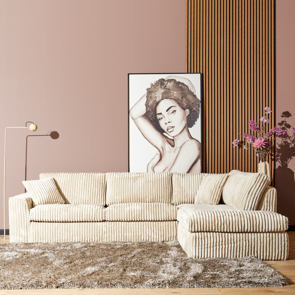 MySofa Teddy | 2,5 zits + Divan Rechts | Beige