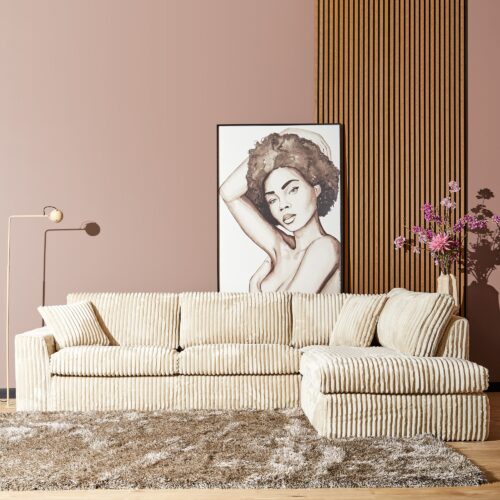 MySofa Teddy | 2,5 zits + Divan Rechts | Beige