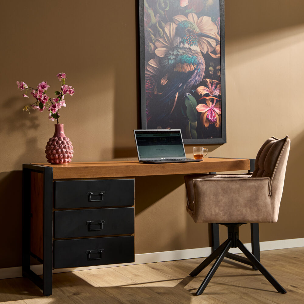 Bureau Boaz | 145 cm | metalen lades