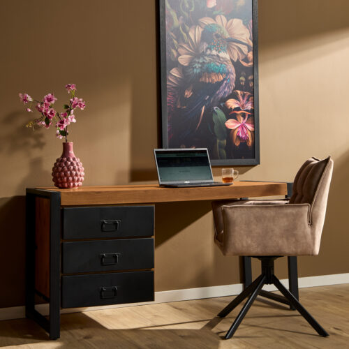 Bureau Boaz | 145 cm | metalen lades