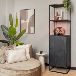 Boekenkast Denver Black | 55 cm | deur
