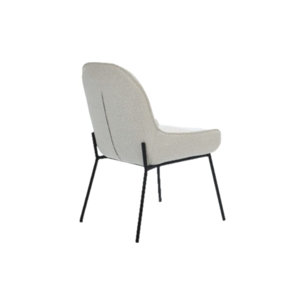 Achterkant showmodel eetkamerstoel laura he design mokana stof metalen poot