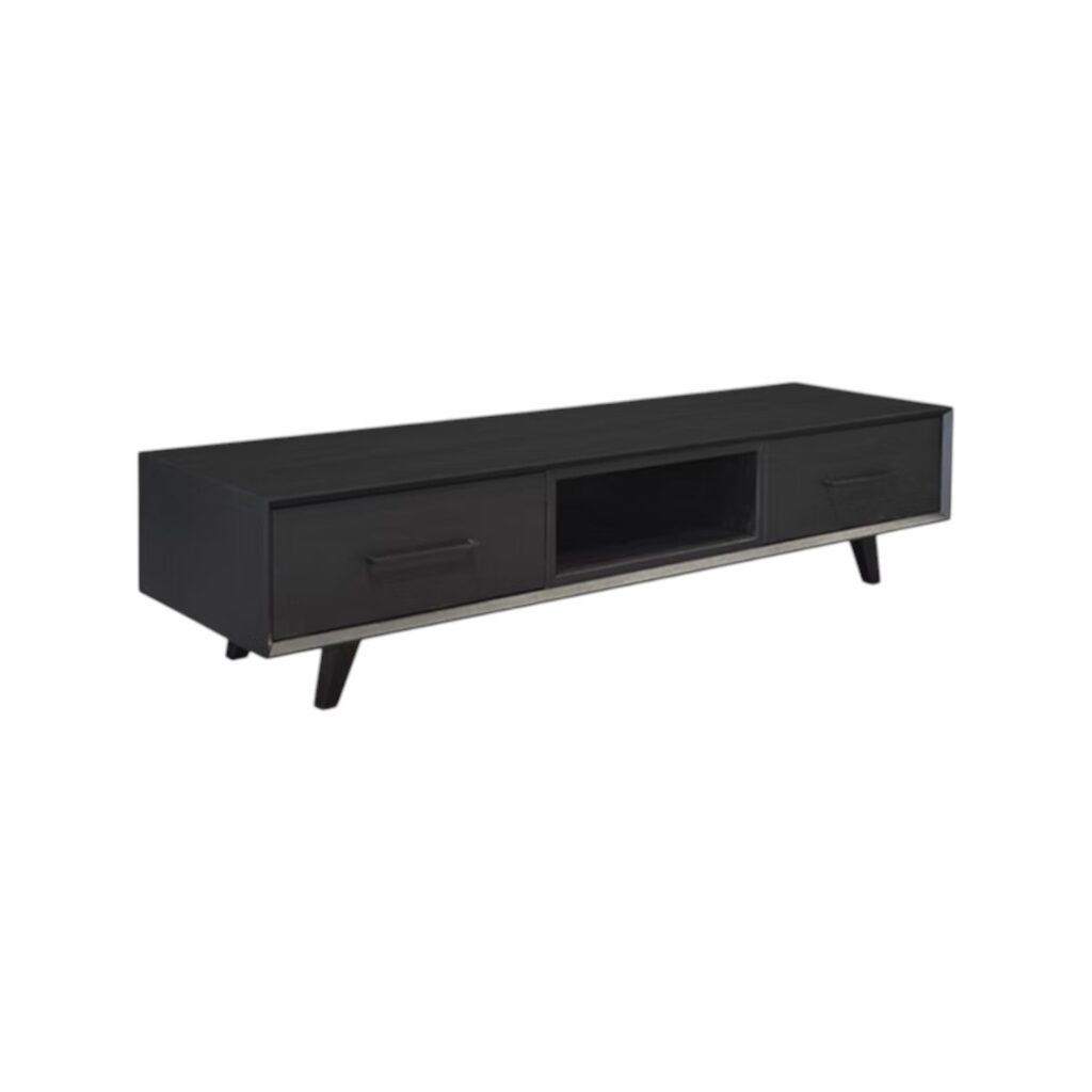 tv meubel 5700 zwart eikenhout koopmans meubelen twee lades klassiek modern