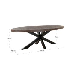 Eettafel Watson bruin 235 incl. spider leg black (Dark brown)