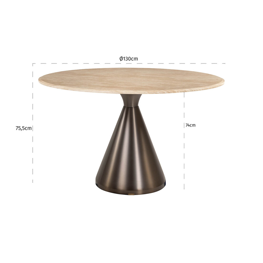 Eettafel Montgommery 130Ø (Beige)