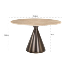 Eettafel Montgommery 130Ø (Beige)