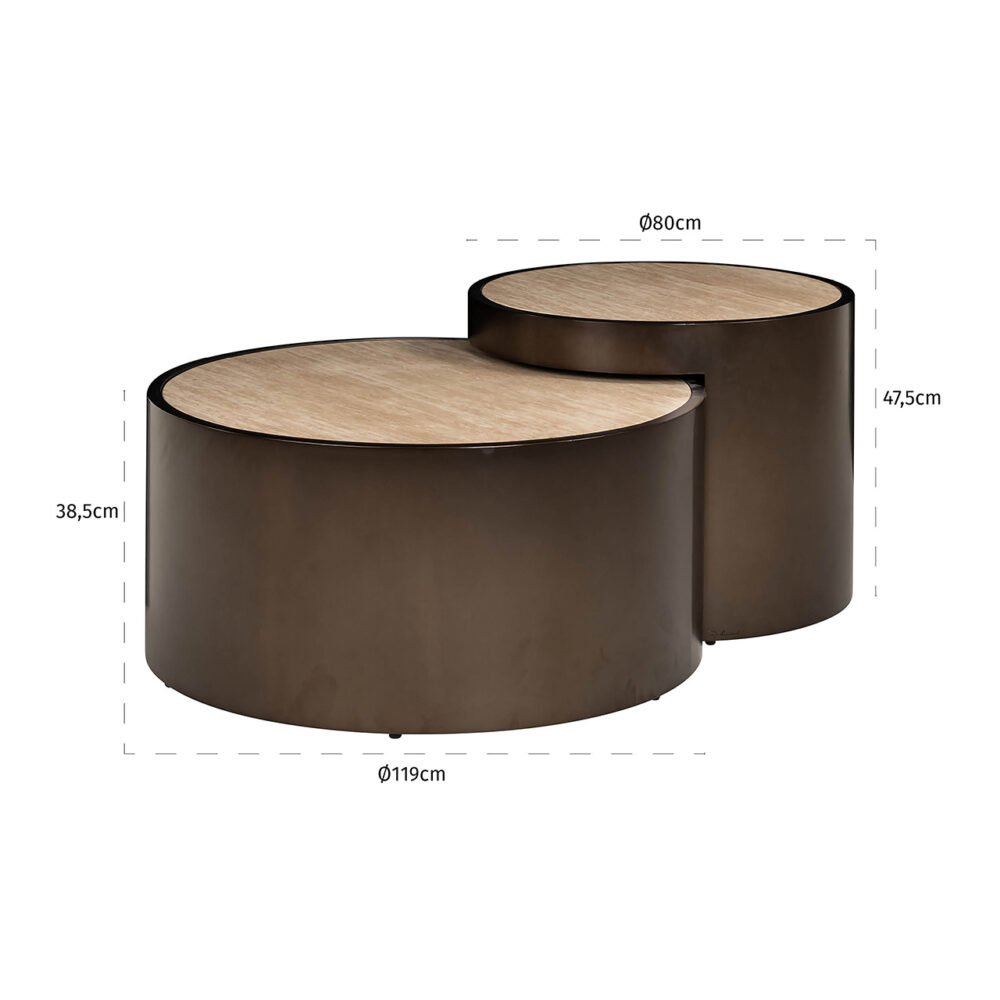 Salontafel Ronson set van 2 (Beige)