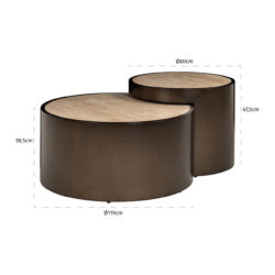 Salontafel Ronson set van 2 (Beige)