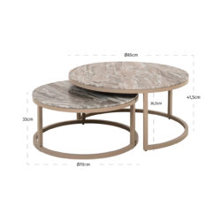 Salontafel Fairfax set van 2 (Stone)