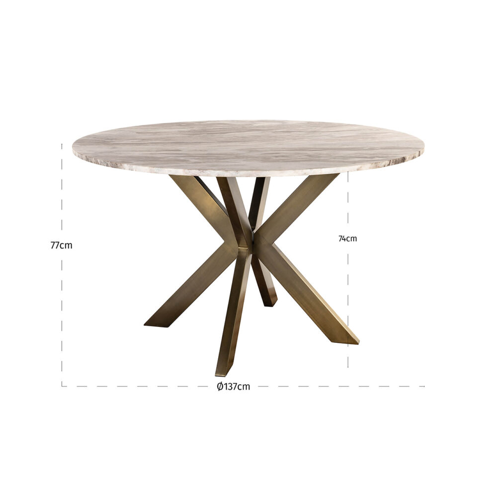 Eettafel Bottega 140Ø (White)