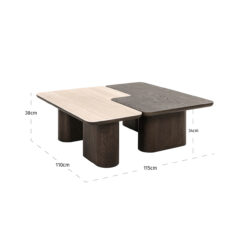 Salontafel Nando set van 2 (Brown)