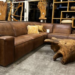 Hoekbank Detroit in oerstek africa leder tabac van het Anker in de Summer sale