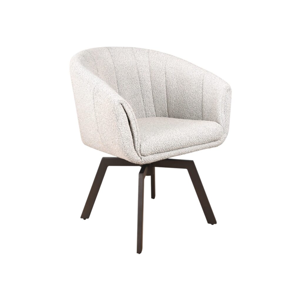 Eetkamerstoel brussel zacht stof draaibaar anodic brown bruin mood collection