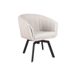 Eetkamerstoel Brussel moods collection met armleuning spinpoot metalen poot stoffen bekleding