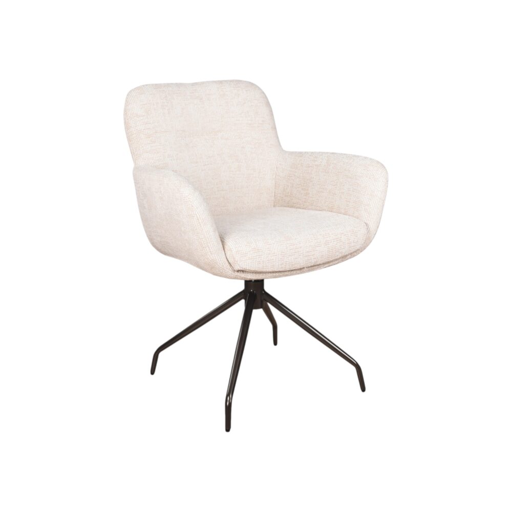 Eetkamerstoel helsinki anodic brown metalen poot spin draaibaar met armleuning moods collection