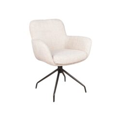 Eetkamerstoel helsinki anodic brown metalen poot spin draaibaar met armleuning moods collection