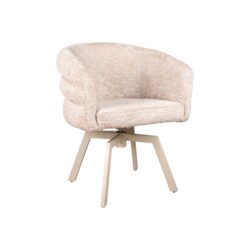 Eetkamerstoel Imola beige beige moods collection draaibaar metalen poot stof zacht