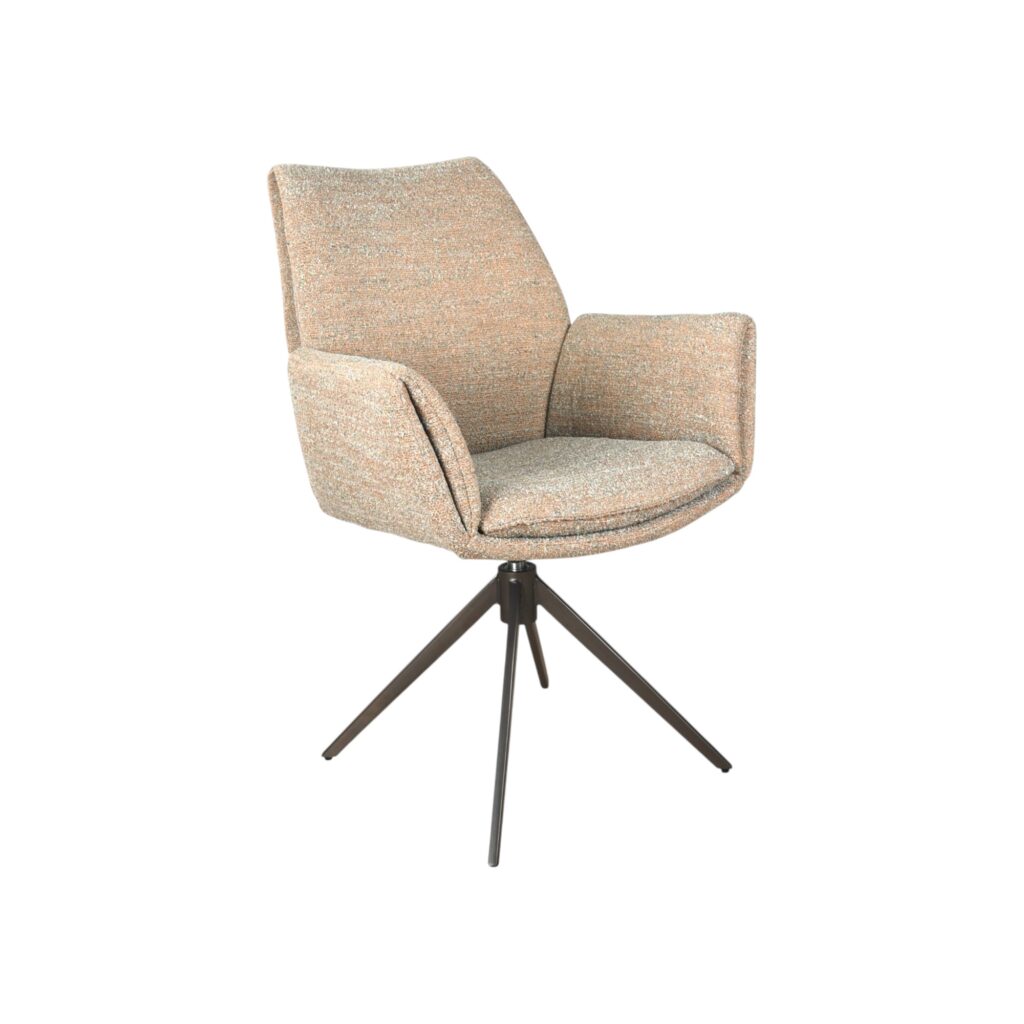 Eetkamerstoel lisboa moods collection anodic bruin matrixpoot draaibaar zand stof