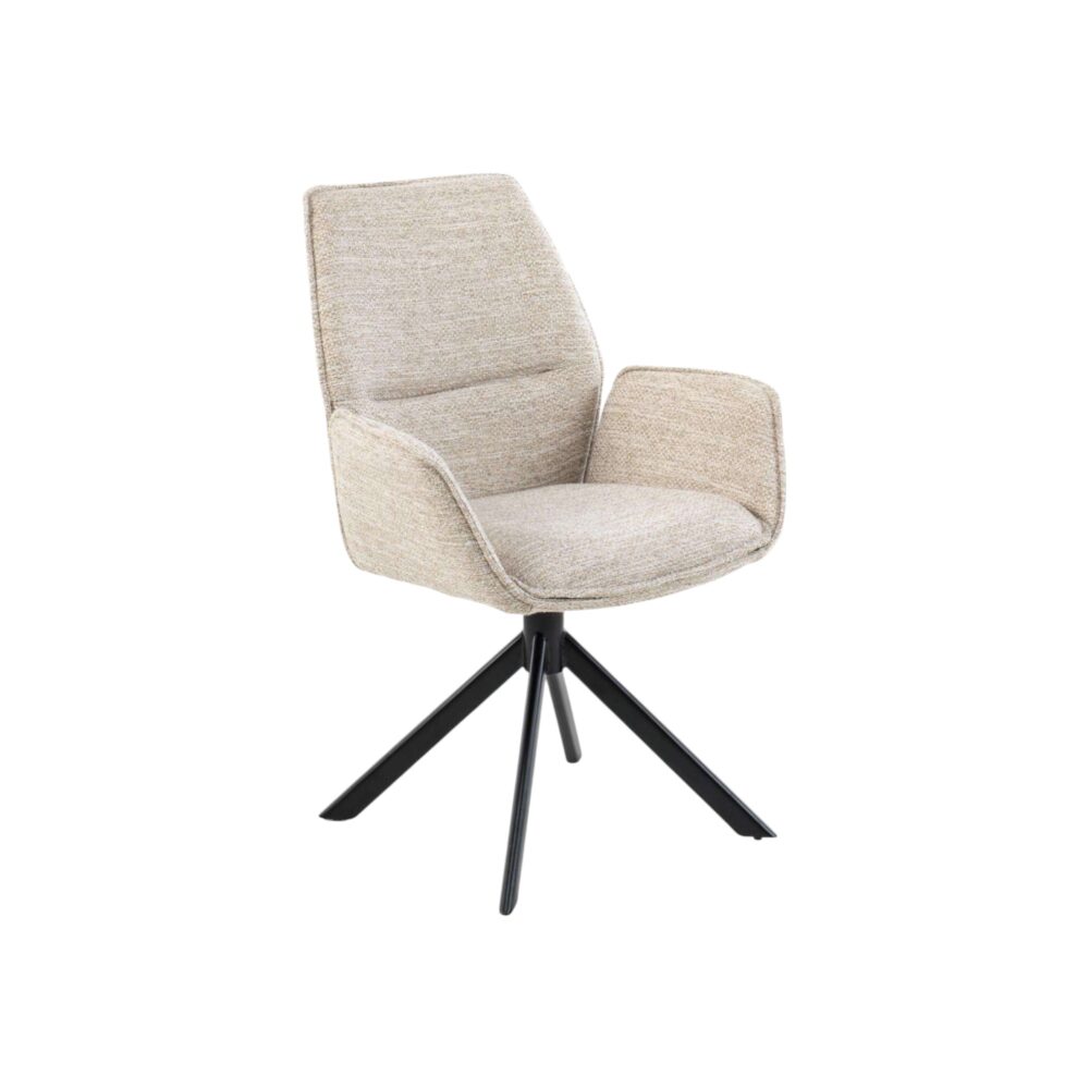 eetkamerstoel london matrixpoot draaibaar hoge rugleuning beige moods collection
